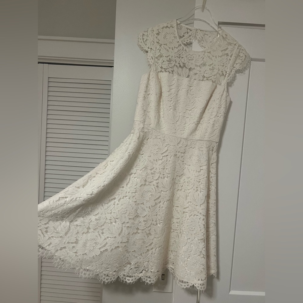 Gorgeous white lace open back Kate spade dress
